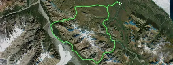 Hiking route of the Donjek trip